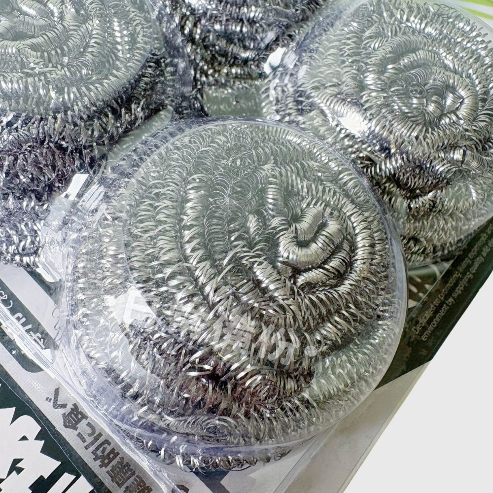 上龍 鋼絲球刷 4入 圓形鐵刷 鐵刷 鋼絲球 不鏽鋼刷 海綿 菜瓜布 刷子 洗碗 刷碗 刷鍋子 鍋子 洗碗海綿-細節圖4