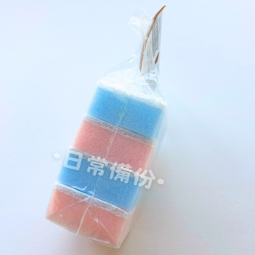 詰朵斯 柔纖維-小蘇打雙效海綿菜瓜布 4入 小蘇打去油 台灣製 雙效海綿設計 小蘇打菜瓜布 菜瓜布 洗碗 洗碗海綿-細節圖3