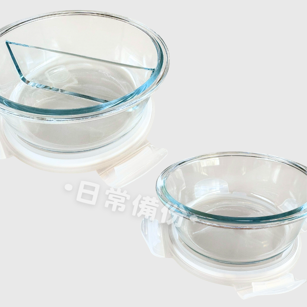 樂活 圓形玻璃保鮮盒660ml 圓形二格玻璃保鮮盒1000ml 保鮮盒 餐盒 密封盒 玻璃保鮮盒 便當盒 廚房 露營-細節圖6