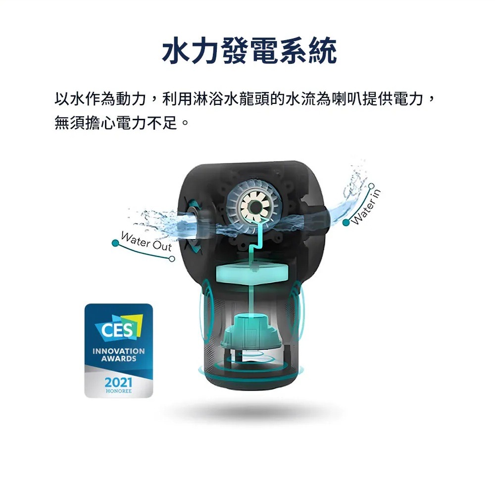 Ampere Shower Power 淋浴智能藍牙喇叭 防水 藍牙音響 官方正貨-細節圖4