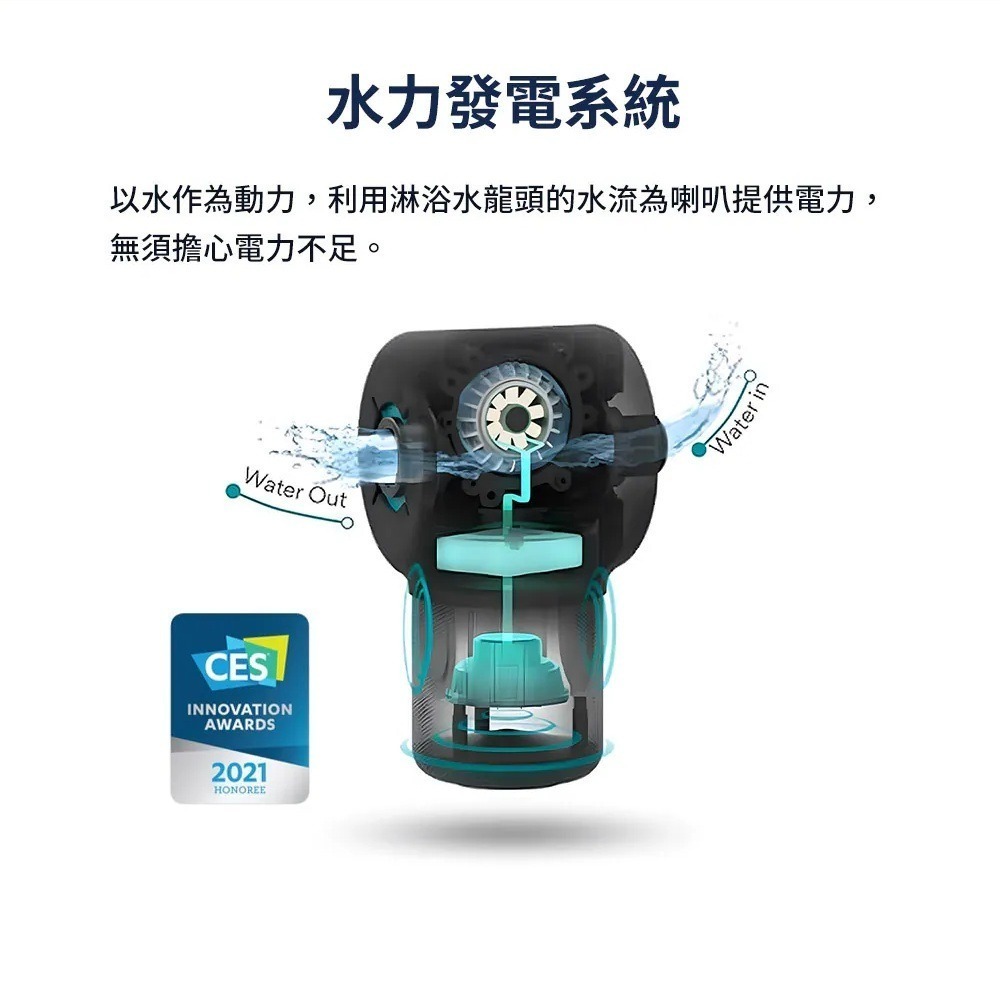 Ampere Shower Power 淋浴智能藍牙喇叭 防水 藍牙音響 官方正貨-細節圖4