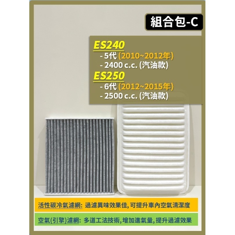 【濾網】LEXUS ES全車系 2001~2025年 ES200 ES300h ES250 ES240 ES350-規格圖9
