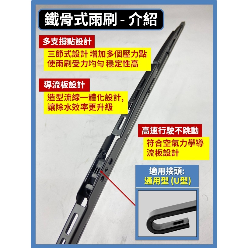 【矽膠雨刷】TOYOTA 小鴨 YARIS 2~2.5代 2006~2014年 24+14吋【三節 軟骨 鐵骨式雨刷】-細節圖9