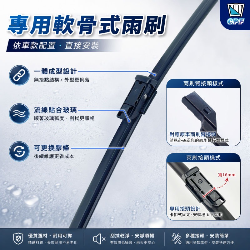 【CPF 矽膠雨刷】AUDI Q8 / Q8 e-tron 含Sportback 2021~25年 26+20吋軟骨式-細節圖4