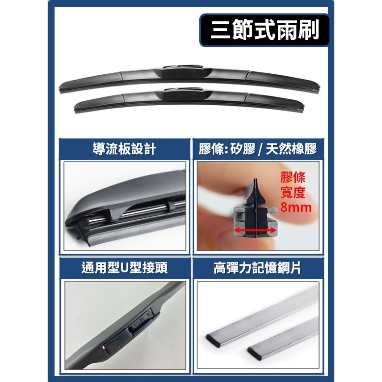 【矽膠雨刷】LUXGEN S3 2015~2020年 22+17吋 【三節式雨刷 軟骨式雨刷 皆可超商】-細節圖4