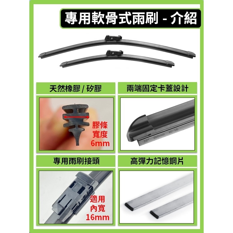 【矽膠雨刷】SKODA FABIA 3代 2015~2022年 24+16吋 專用軟骨式雨刷【可超商寄送】後雨刷-細節圖4