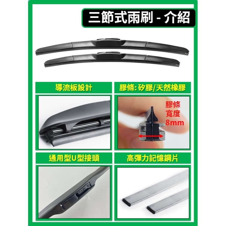 【矽膠雨刷】福特 MAV 2000~2007年 24+16吋【三節式 可超商】【軟骨式 可超商】-細節圖4