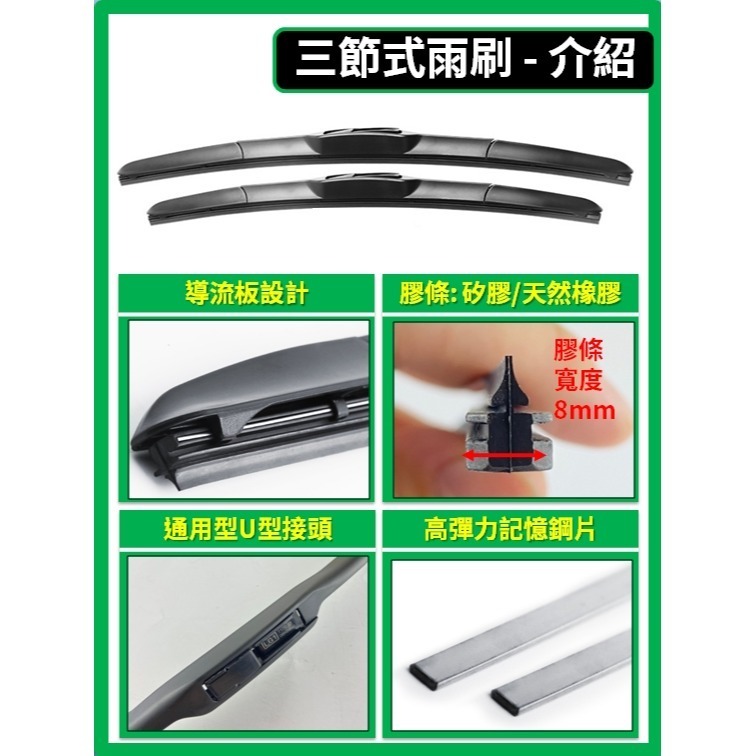 【矽膠雨刷】福特 SCORPIO 1995年後~ 20+20吋【三節式 可超商】【軟骨式 可超商】-細節圖4