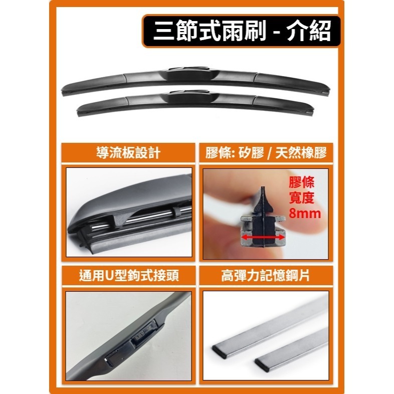 【矽膠雨刷】VOLVO S40 1代 1995~2003年 21+20吋 三節式雨刷 軟骨式雨刷【超商 宅配 可寄送】-細節圖4