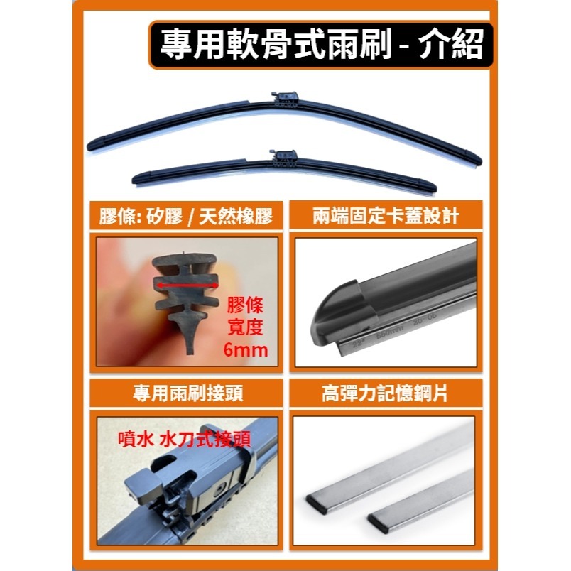 【矽膠雨刷】VOLVO S60 3代 2019~2025年 24+20吋 噴水式 專用軟骨式雨刷-細節圖4