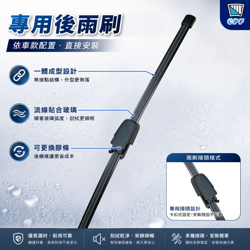 【CPF 矽膠雨刷】VW 福斯 POLO 4~4.5代 2001~09年 21+17吋 21+19吋 專用軟骨式雨刷-規格圖11