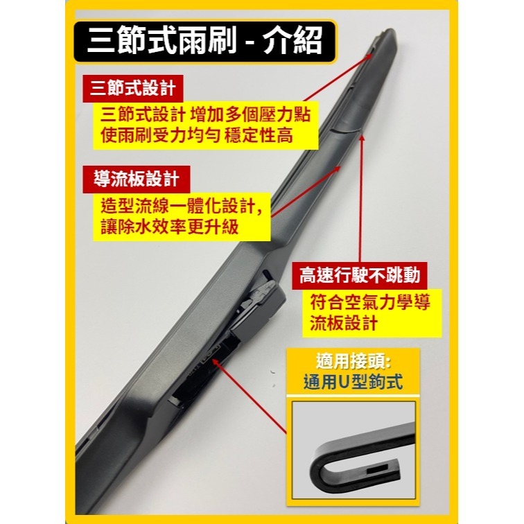 【矽膠雨刷】VW T5 商用車 商旅車 2005~2015年 24+22吋 24+22吋 軟骨式雨刷 三節式雨刷-規格圖11