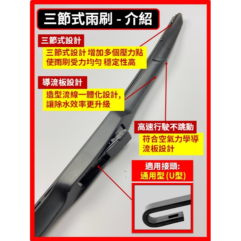 【矽膠雨刷】NISSAN ROGUE 2009~2015年 26+14吋 【三節式雨刷 軟骨式雨刷】服貼不跳動 好安裝-細節圖5