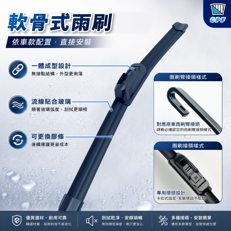 【軟骨式雨刷】19+18吋