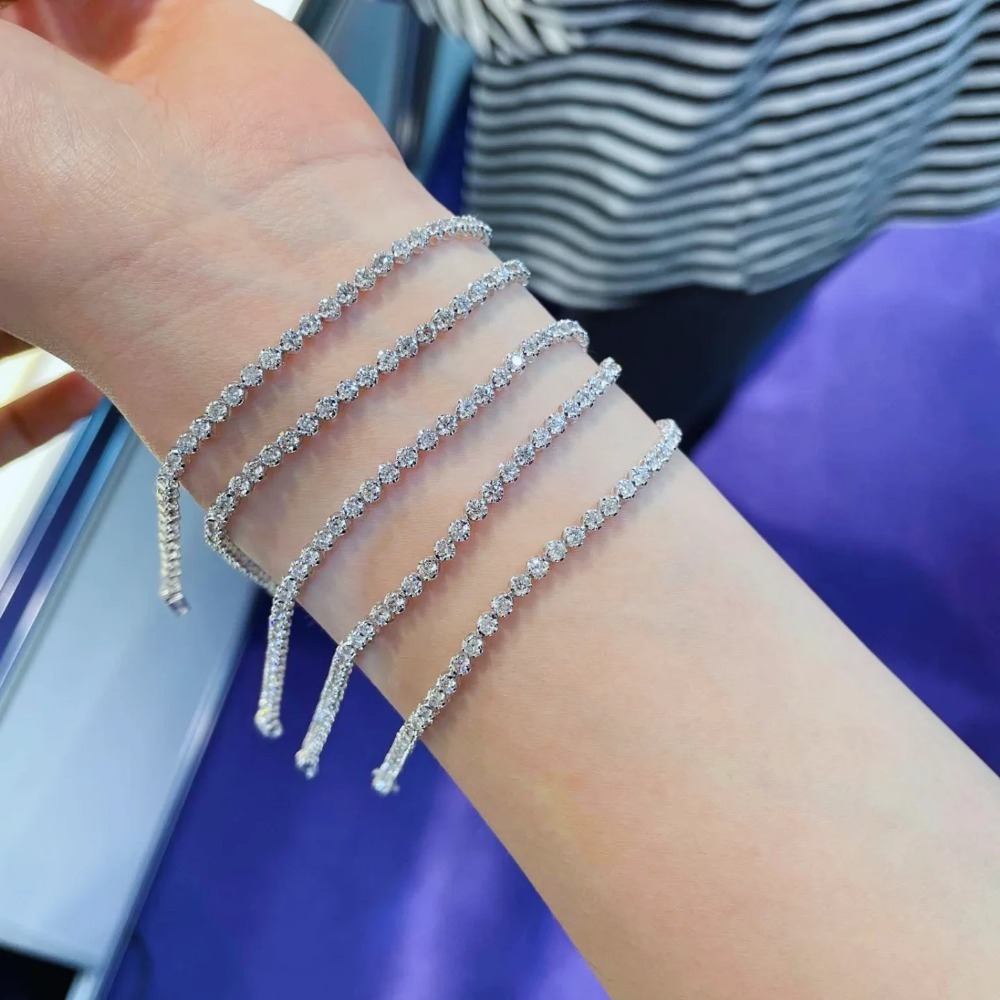 兩克拉天然真鑽手鍊-細節圖3