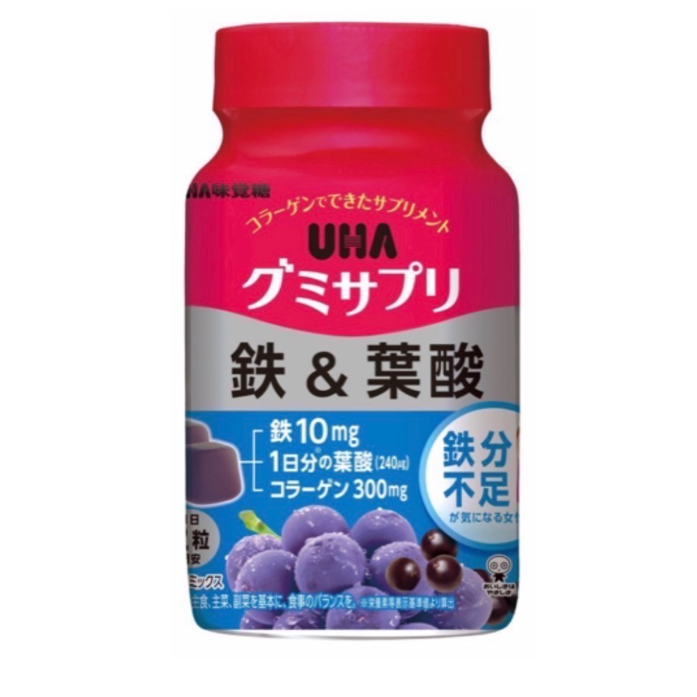 UHA 鐵 維他命C 葉酸+鐵 罐裝30日份 日本原裝帶回-細節圖2