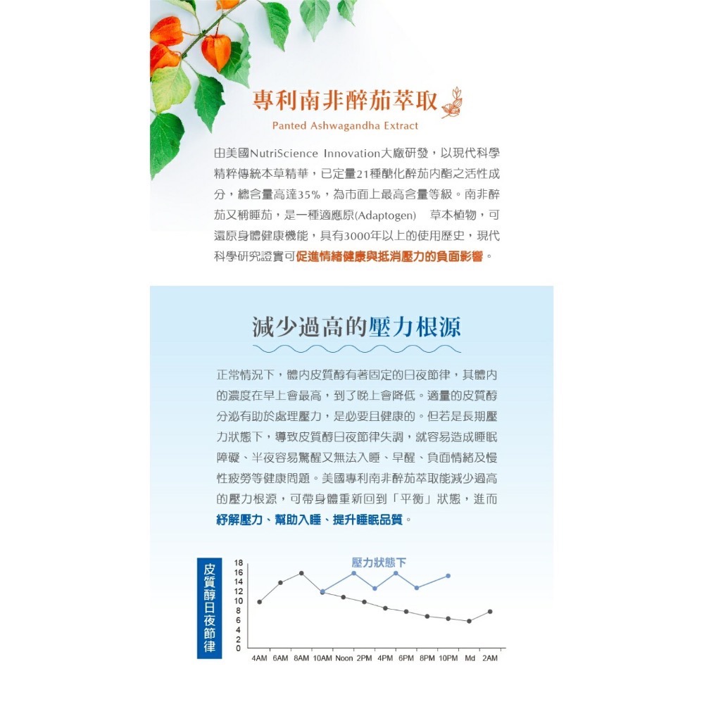 舒樂定Snorden 美國NutriScience南非醉茄萃取複方膠囊30粒/盒(舒壓好眠)-細節圖3