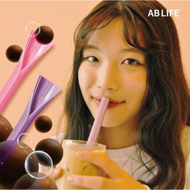 【薇娜韓妝】韓國生活雜貨 AB LIFE 珍珠奶茶專用 手搖飲專用 矽膠吸管環保吸管(單隻入)-細節圖4