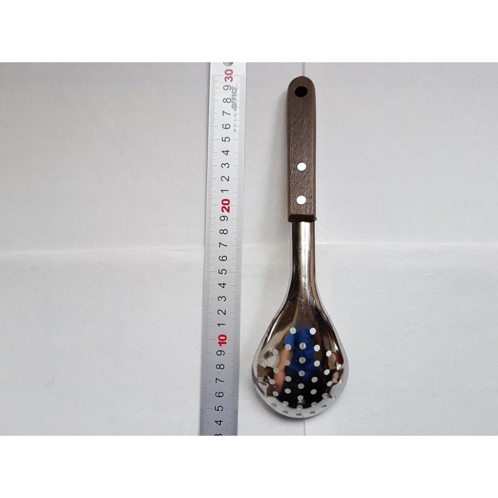 阿事的店~羊合木菜匙 (洞) 合木長大匙(洞)菜匙 合木柄湯匙 營業用湯匙 火鍋湯匙 湯杓 漏杓-細節圖4