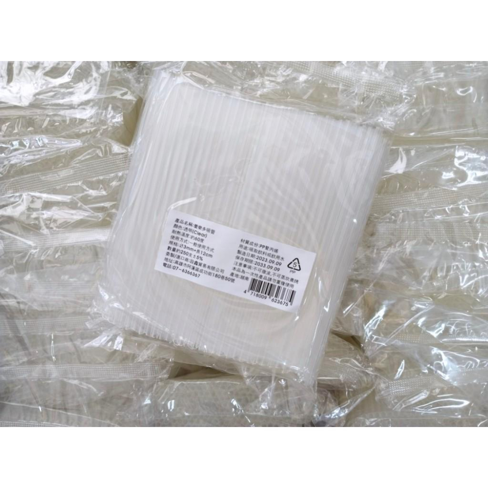 玲瓏小舖【詮鑫 無包套 養樂多吸管 一包250支】斜口 透明吸管 塑膠吸管 短吸管 多多吸管 杯水吸管 免洗餐具-細節圖2