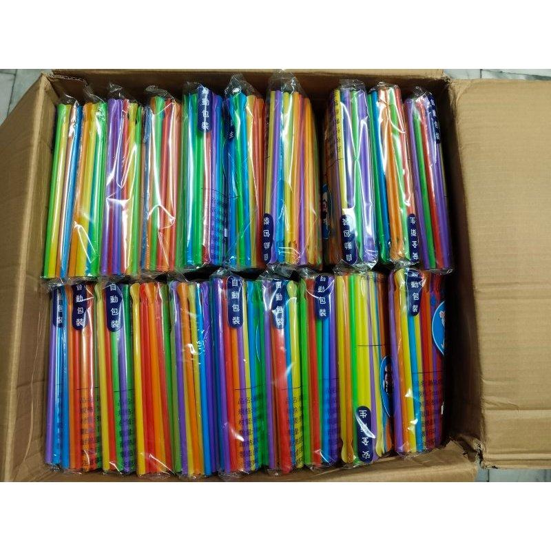 玲瓏小舖【7mm*205mm 湯匙吸管 100支 台灣製】彩色吸管 冰沙吸管 思樂冰吸管 勺型吸管 奶昔吸管-細節圖2