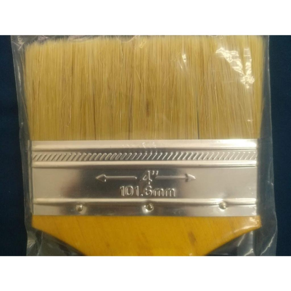 玲瓏小鋪【台灣製造 五金刷4＂】木柄油漆刷 防水膠刷 長毛刷 軟毛刷 除塵刷 工業刷 烤肉刷子 調料刷 醬料刷 燒烤刷子-細節圖2