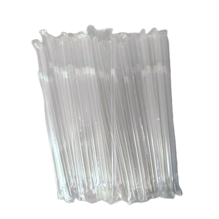 玲瓏小舖【6mm×24公分 250支 單支包 透明 可彎吸管 平口 台灣製】塑膠吸管 直式吸管 長吸管 包套吸管 飲料-細節圖2