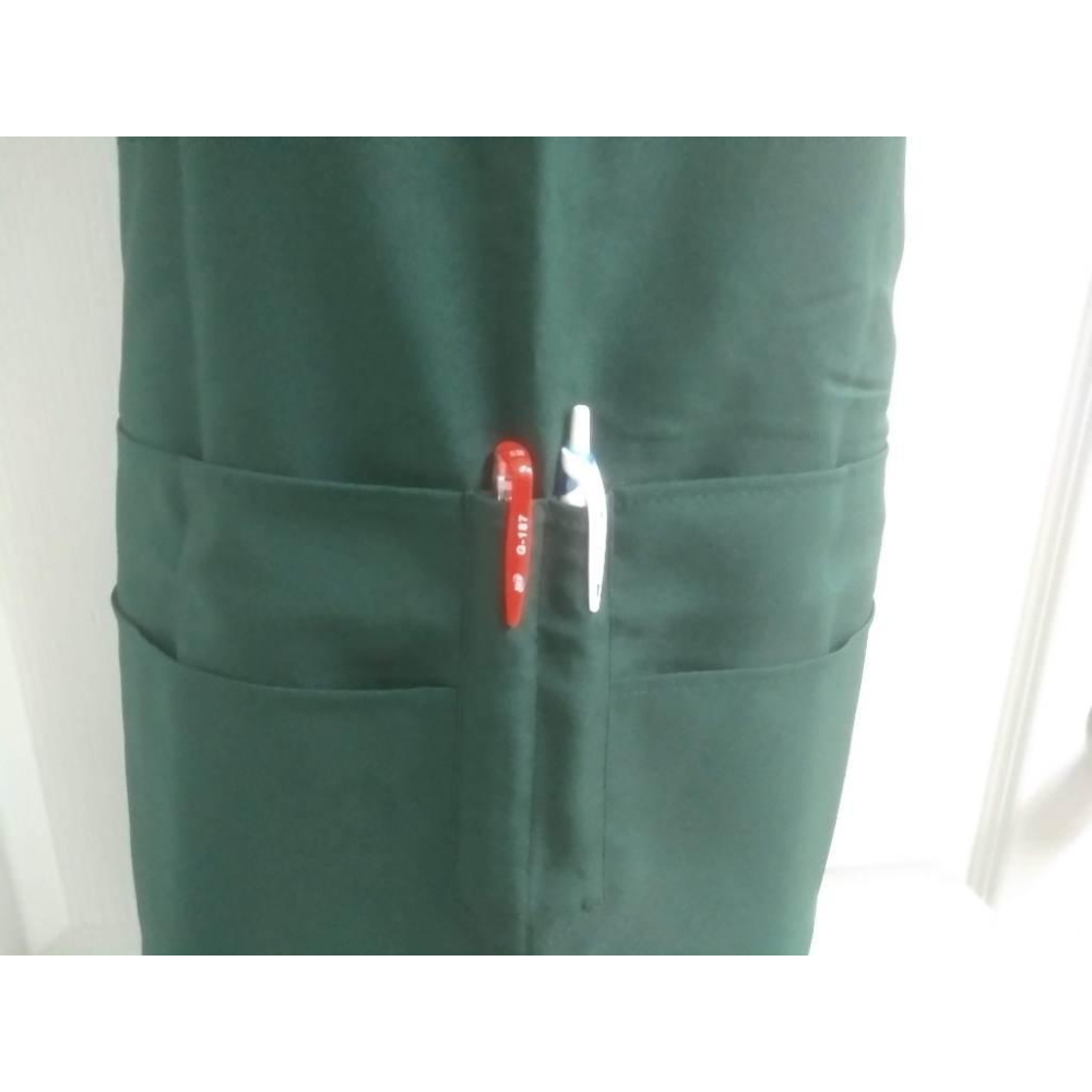 玲瓏小舖【黃金袋圍裙 四口袋+一筆袋 五色】工作圍裙 日式圍裙 工作服 雙層布料 內裡防潑水 生意用 廚房圍裙 家事裙-細節圖9