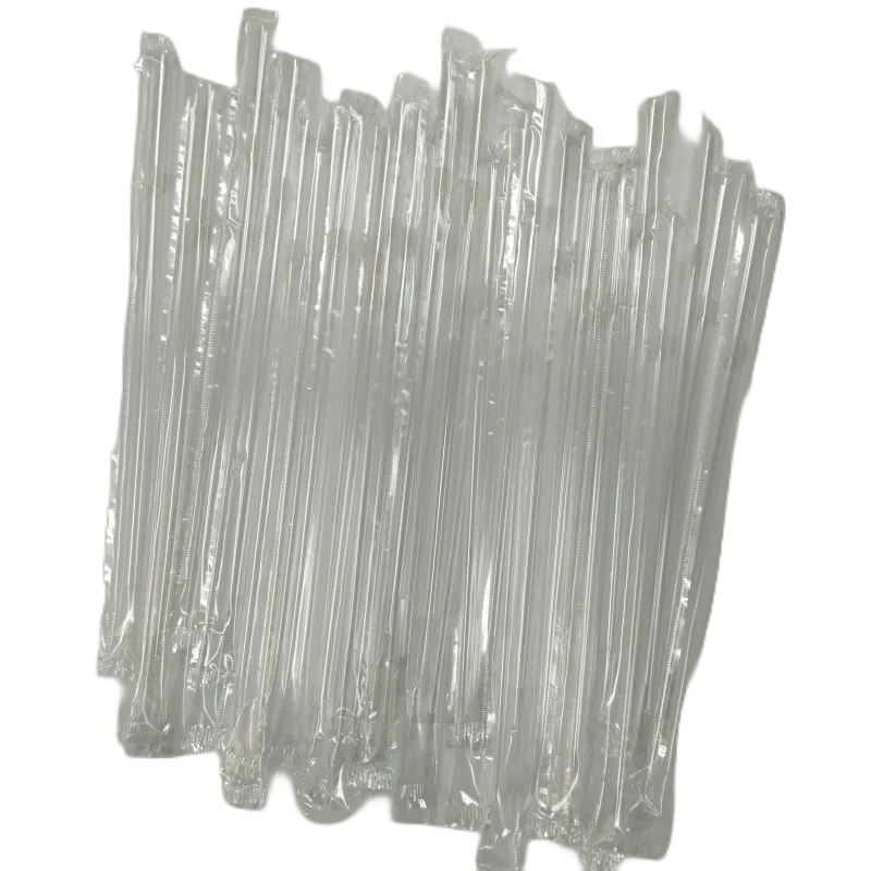 玲瓏小舖【5mm×20公分 250支 單支包 透明 可彎吸管 平口 台灣製】塑膠吸管 直式吸管 長吸管 包套吸管 飲料-細節圖2