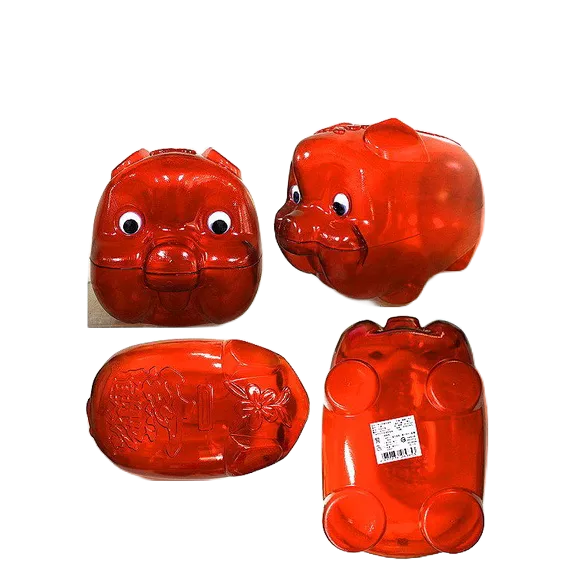 玲瓏小鋪206D【特大 明豬存錢筒】懷舊復古童玩 365存錢法 透明豬撲滿 存錢筒 小豬 特大塑膠發財豬 大猪公 塑膠豬-細節圖2