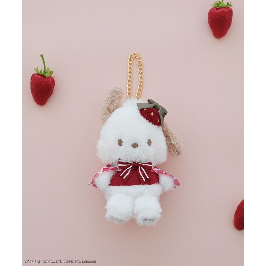 三麗鷗 草莓新聞x Maison de FLEUR《草莓新聞50週年》限定 娃娃吊飾-規格圖1