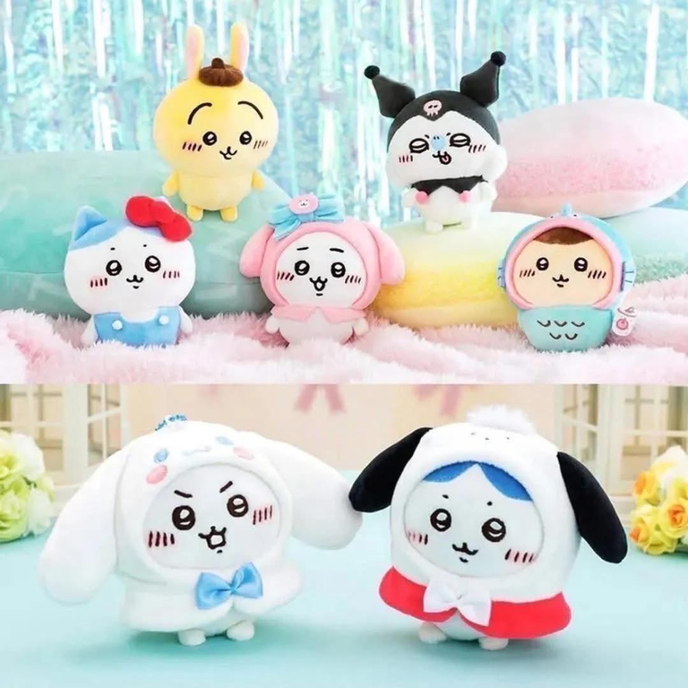 日本 吉伊卡哇 三麗鷗 聯名 在販售  S號娃 新款 娃娃吊飾 別針徽章 徽章-細節圖2