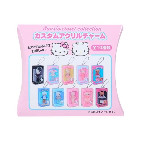 日本 三麗鷗 Hello Kitty 時尚換裝 壓克力吊飾 盲盒 確認款-細節圖2