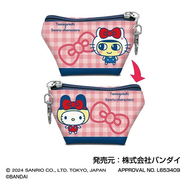 日本限定 Sanrio X 塔麻可吉 小物收納包附扣 小零錢包（Hello kitty/布丁狗/大耳狗/帕恰狗/酷洛米）-規格圖2