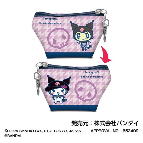 日本限定 Sanrio X 塔麻可吉 小物收納包附扣 小零錢包（Hello kitty/布丁狗/大耳狗/帕恰狗/酷洛米）-規格圖2