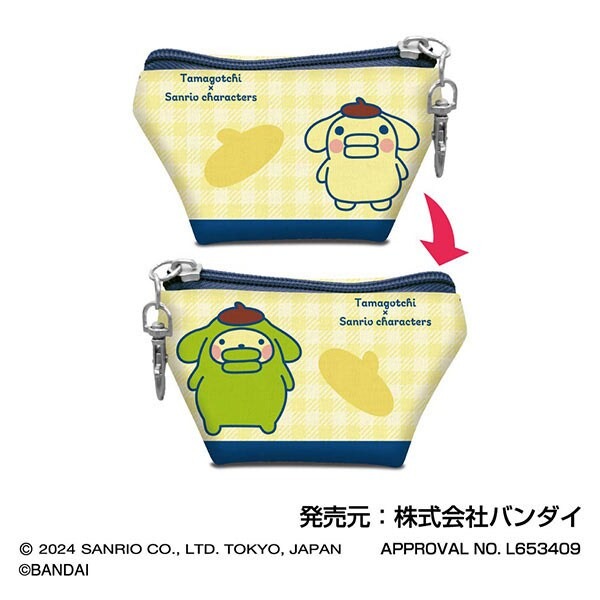 日本限定 Sanrio X 塔麻可吉 小物收納包附扣 小零錢包（Hello kitty/布丁狗/大耳狗/帕恰狗/酷洛米）-規格圖2