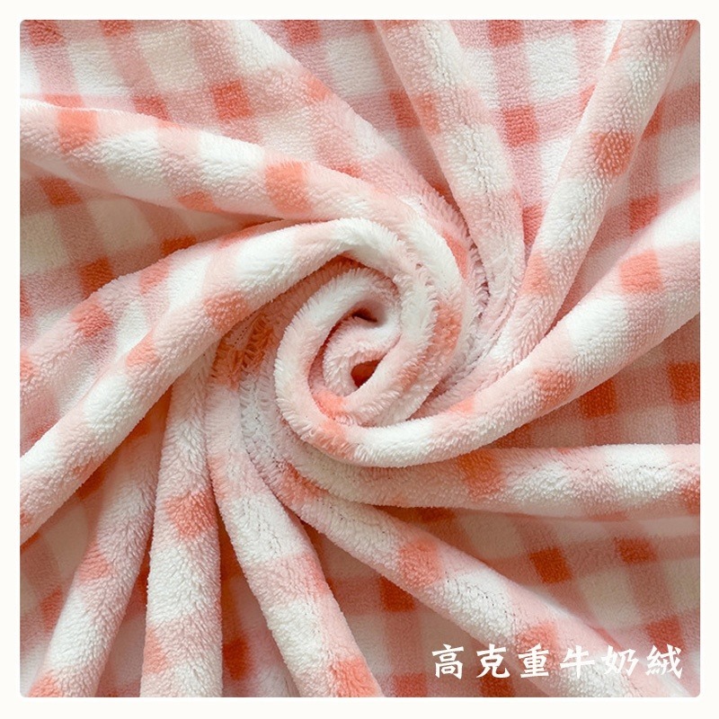 擼貓式手感✦格紋✦奶油風~牛奶絨床包三件套-細節圖3