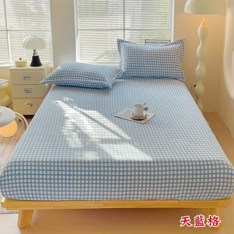 擼貓式手感✦格紋✦奶油風~牛奶絨床包三件套-規格圖9