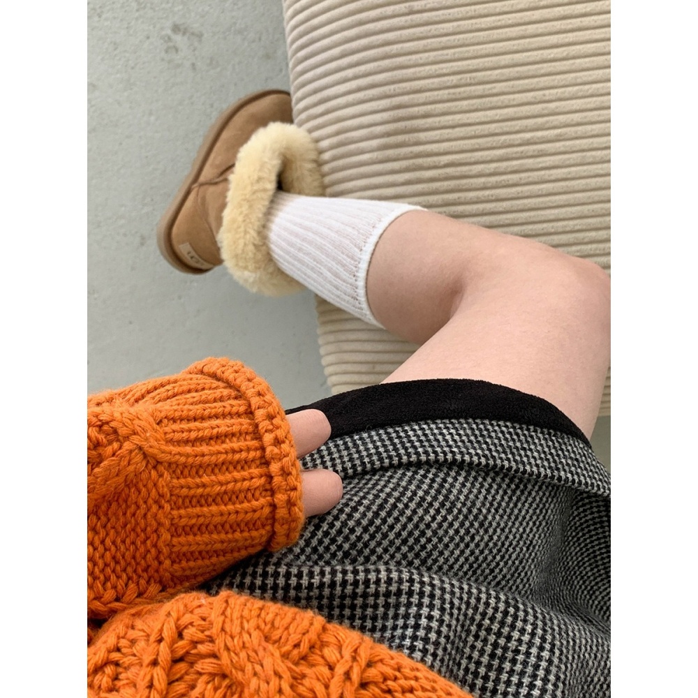 經典復古千鳥格短裙加絨 韓系優雅感滿分-細節圖2