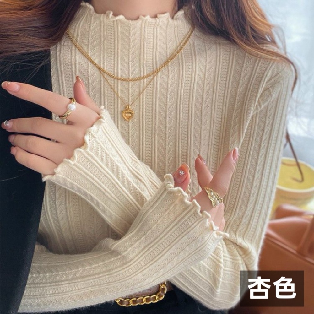 木耳花水貂絨保暖厚針織打底衫-規格圖6