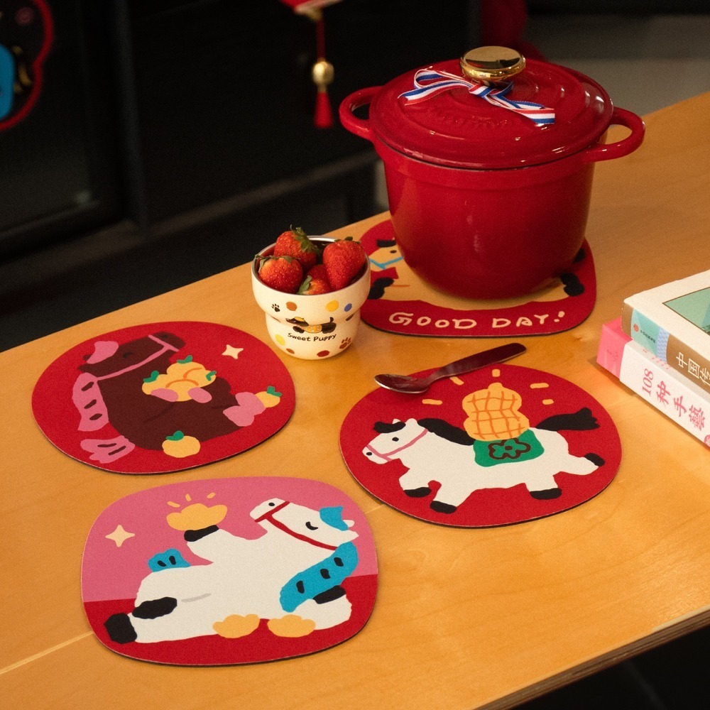 馬年限定 矽藻泥隔熱墊 4入組-細節圖4