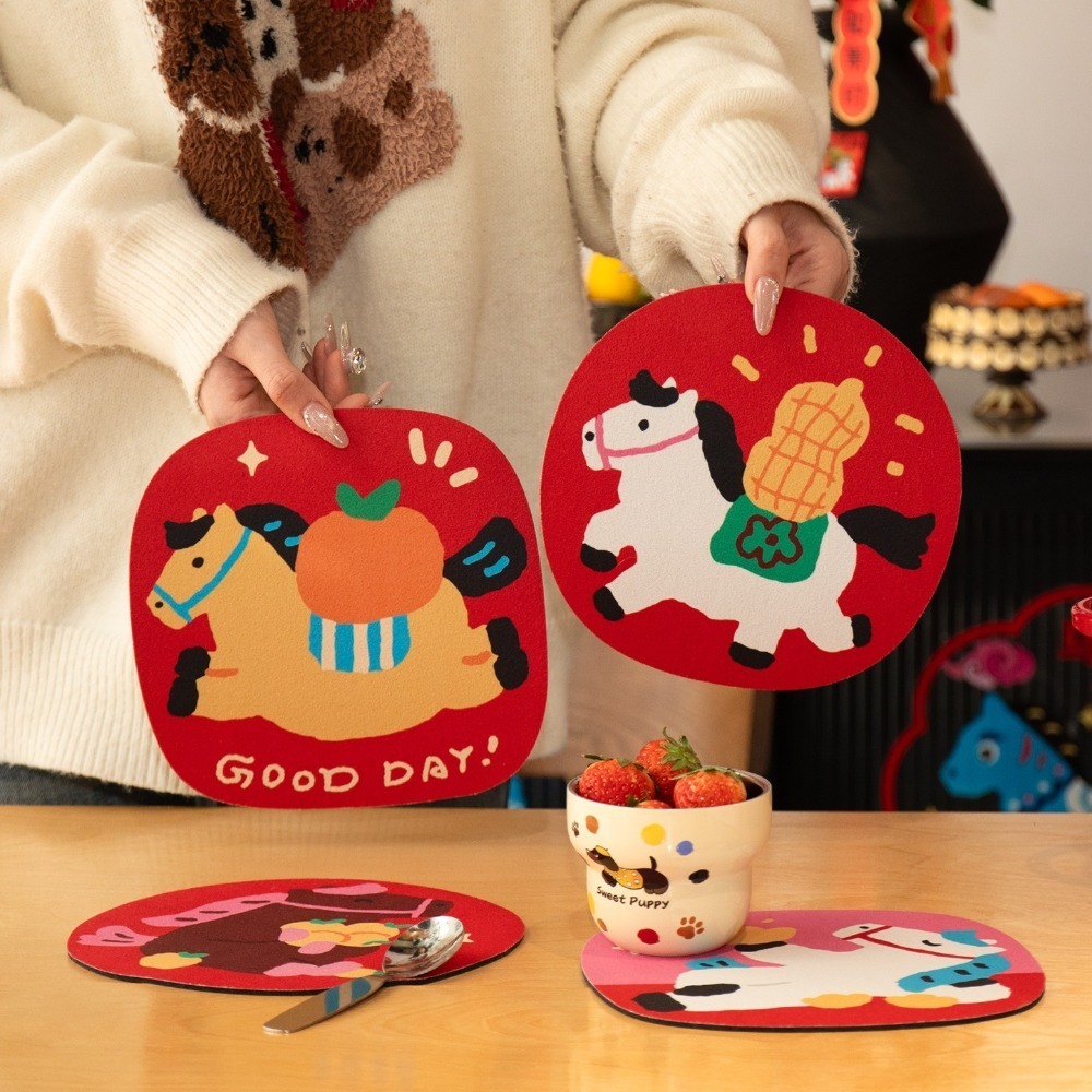 馬年限定 矽藻泥隔熱墊 4入組-細節圖7