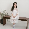 《童伶寶貝》EN001-韓系氣質小仙女范鏤空蕾絲女童長款白色洋裝 表演服-規格圖8