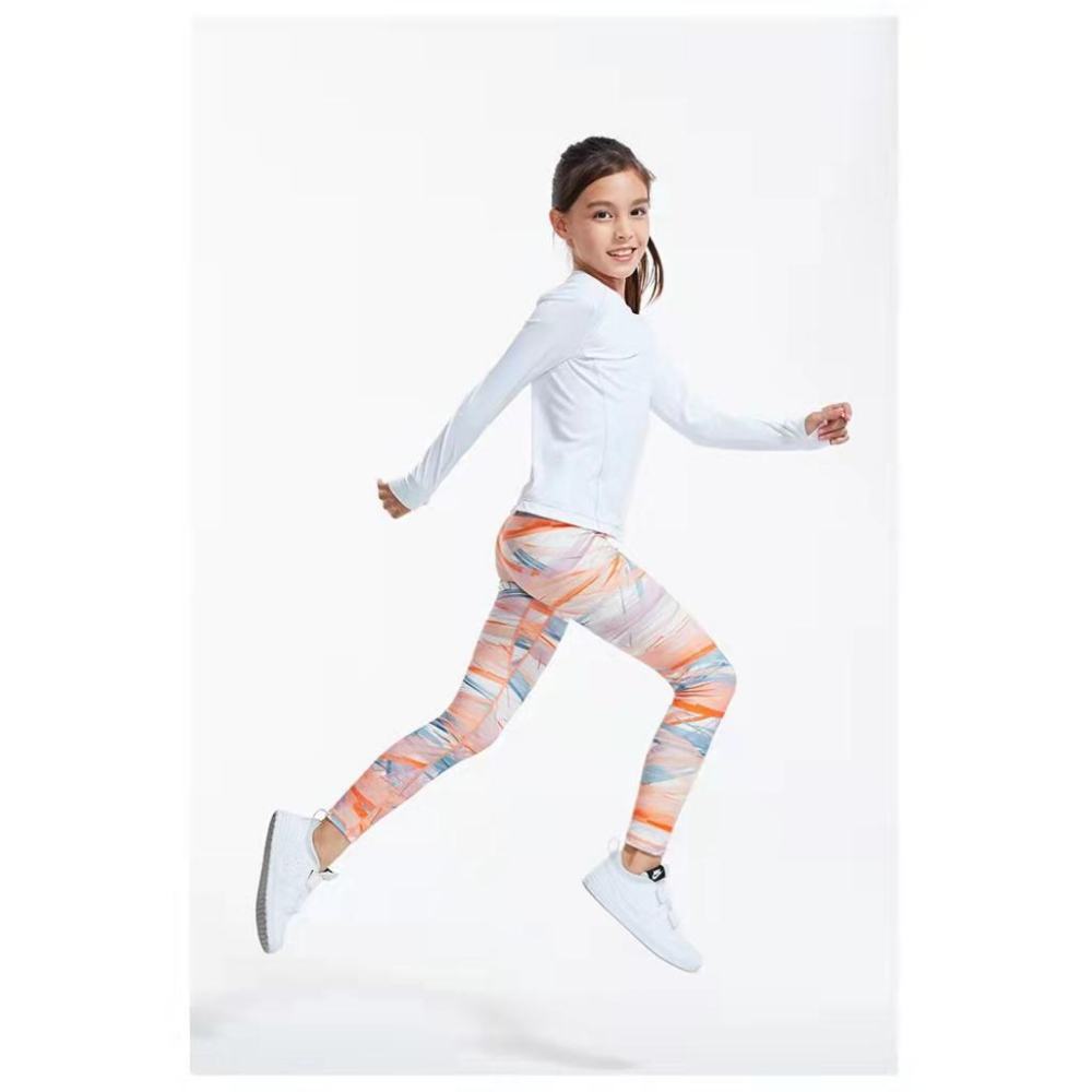 《童伶寶貝》AB001-夏款女童瑜珈褲印花速乾高腰健身彈力褲-細節圖6