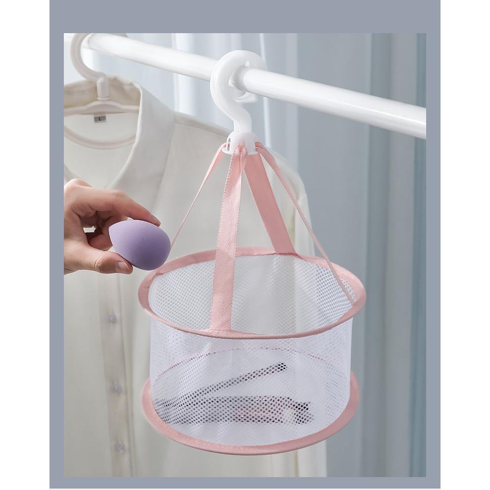 附發票現貨🌸【多功能 晾曬網】美妝蛋 曬衣網 曬網 防霉 衣架 美妝蛋收納 粉撲收納 收納袋 收納 掛袋 旋轉 晾曬網-細節圖2