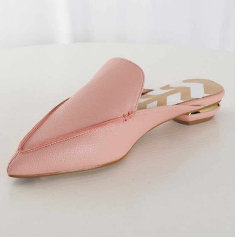 韓。手工訂製 真皮尖頭穆勒鞋 包頭平底涼拖女鞋 此版偏小 34- 43訂製款  穆勒  穆勒拖鞋 超級好穿好走平底鞋-細節圖7