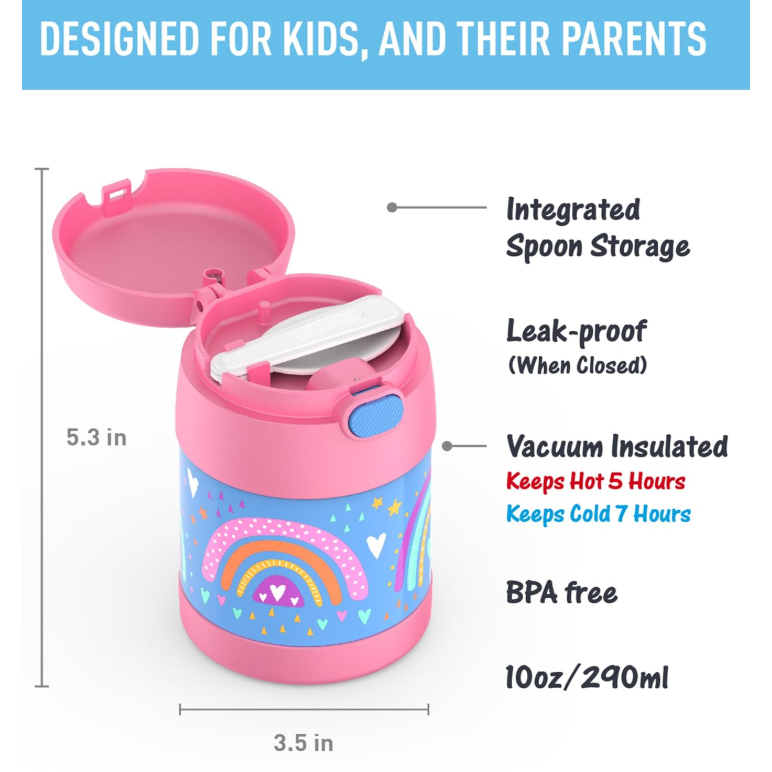 ♦️隔日出貨♦️🩷膳魔師 THERMOS-快樂俏媽咪可愛繽紛彩虹食材保溫罐🩷;生日禮;正貨美國原裝進口-細節圖2