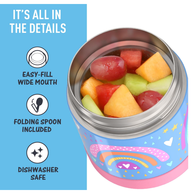 ♦️隔日出貨♦️🩷膳魔師 THERMOS-快樂俏媽咪可愛繽紛彩虹食材保溫罐🩷;生日禮;正貨美國原裝進口-細節圖3