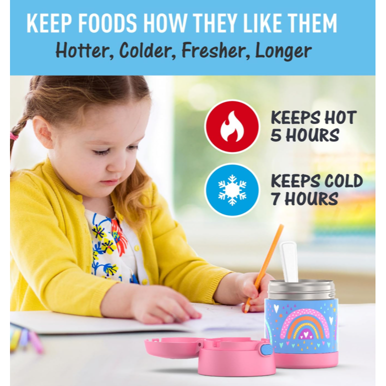 ♦️隔日出貨♦️🩷膳魔師 THERMOS-快樂俏媽咪可愛繽紛彩虹食材保溫罐🩷;生日禮;正貨美國原裝進口-細節圖4