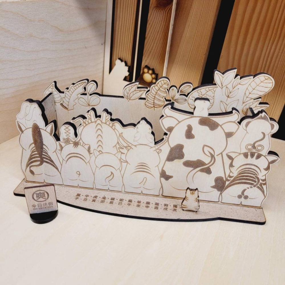 12生肖造型_筆筒_便條紙座_木質-DIY-（買二送一）-細節圖4